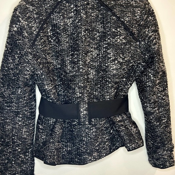 Sandro Black Grey Blazer with Button Closure Bow Tie Size - Picture 5 of 9